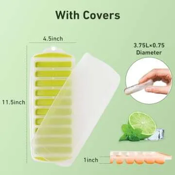 Water Bottle Ice Cube Tray - 3-Piece Quick-Freeze Ice Trays with 10 Ice Cube Slots – Silicone Ice Cube Tray Set Makes 30 Ice Cubes – Ice Cube Tray Silicone Set by Lily’s Home. With Lids