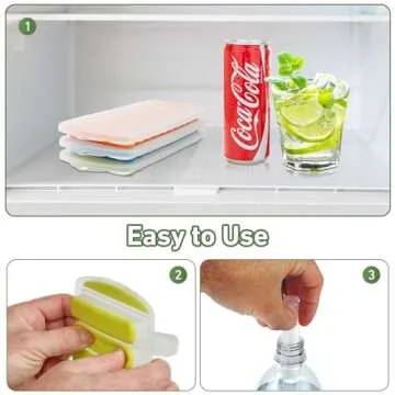 Water Bottle Ice Cube Tray - 3-Piece Quick-Freeze Ice Trays with 10 Ice Cube Slots – Silicone Ice Cube Tray Set Makes 30 Ice Cubes – Ice Cube Tray Silicone Set by Lily’s Home. With Lids