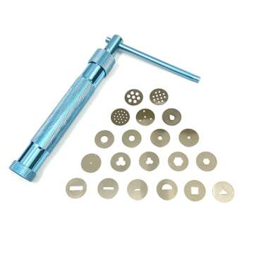 HEVERP Stainless Steel Clay Extruders Sugar Paste Extruder Cake Fondant Decorating Tool Set (Blue)