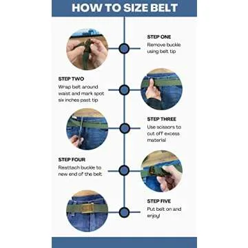 Durable 56" Canvas Web Belt with Adjustable Black Buckle