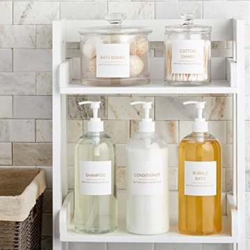 174-Piece Gold Print Bathroom Label Set for Organization