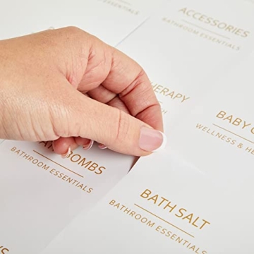 174-Piece Gold Print Bathroom Label Set for Organization