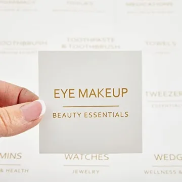 174-Piece Gold Print Bathroom Label Set for Organization