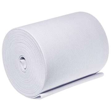 EBOOT White Knit Elastic Spool (4 Inch x 5 Yard)