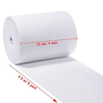 EBOOT White Knit Elastic Spool - Durable 4 Inch x 5 Yard