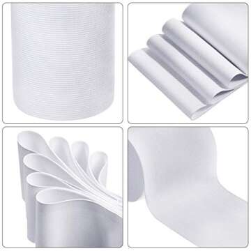 EBOOT White Knit Elastic Spool - Durable 4 Inch x 5 Yard