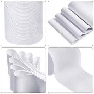 EBOOT White Knit Elastic Spool - Durable 4 Inch x 5 Yard