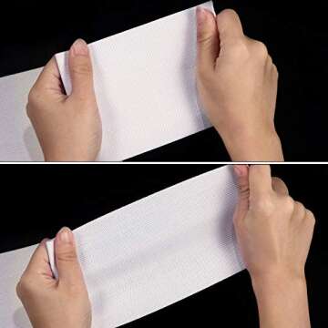 EBOOT White Knit Elastic Spool - Durable 4 Inch x 5 Yard