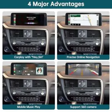 Wireless Carplay Retrofit Kit Decoder for Lexus RX NX ES UX LS LX RC LC GS is Series 2014-2019 Year, Support Android Auto, Mirror Link, Backup Camera, YouTube, Original Car Function