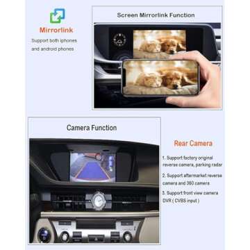 Wireless Carplay Retrofit Kit Decoder for Lexus RX NX ES UX LS LX RC LC GS is Series 2014-2019 Year, Support Android Auto, Mirror Link, Backup Camera, YouTube, Original Car Function