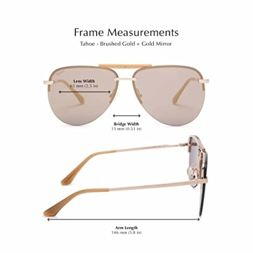 DIFF Tahoe Oversized Aviator Sunglasses for Women UV400 Style