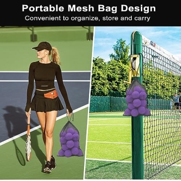 Kisportee Tennis Balls 18 Pack - Durable Training Balls in Purple