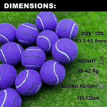 Kisportee Tennis Balls 18 Pack - Durable Training Balls in Purple