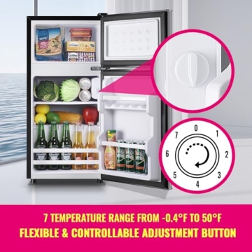 Compact DEMULLER Mini Fridge with Top Freezer for Dorms