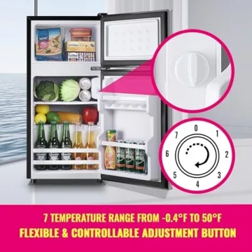 Compact DEMULLER Mini Fridge with Top Freezer for Dorms