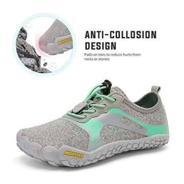 NORTIV 8 Kids Water Shoes Boys Girls Lightweight Athletic Outdoor Quick Dry Barefoot Sports Shoes(Toddler/Little Kid/Big Kid) Aqua,Size 13 Little Kid,Light/Grey/Mint/Green