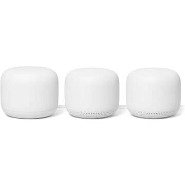 WiFi - Mesh Router (AC2200) and 2 Nest Dual-Band Wi-Fi Access Points with Google Assistant | Whole Home Coverage | 2.4GHz | 5GHz | Wi-Fi Protected Access
