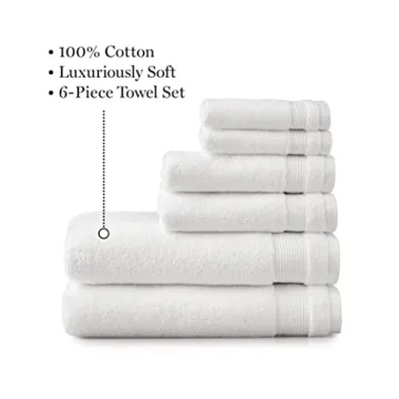 Martha Stewart 6-Piece Cotton Towel Set - Soft & Quick Dry