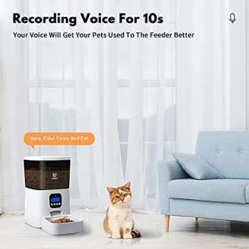 WOPET Automatic Cat Feeder,7L Pet Food Dispenser for Cats and Dogs,Programmable Portion Control 1-4 Meals per Day & 10s Voice Recorder for Small Medium and Large Pets (7L)