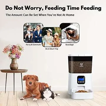 WOPET Automatic Cat Feeder,7L Pet Food Dispenser for Cats and Dogs,Programmable Portion Control 1-4 Meals per Day & 10s Voice Recorder for Small Medium and Large Pets (7L)