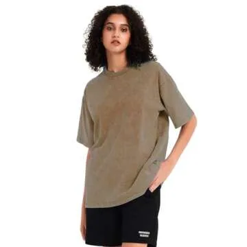 GETUBACK Women's Washed Vintage T-Shirt - Casual Short Sleeve Cotton Tops