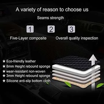 Blue Lion Black Car Seat Covers Full Set Crown Car Seat Covers for Cars 9PCS Universal Leather Seat Cover Fit 5 Car Seat Covers Full Set (AB-Black)