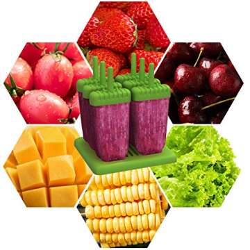 Popsicles Molds, Ozera Set of 6 Reusable Ice Pop Molds Cream Molds Easy Release Popcical Molds Popsicle Maker Molds for Homemade Popsicles With Funnel & Cleaning Brush