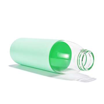 veegoal 18 Oz Borosilicate Glass Water Bottles with Bamboo Lid, BPA-FREE, Non-Slip Silicone Sleeve, and Stainless Steel Leak Proof Lid - Reusable Glass Bottle for Men and Women