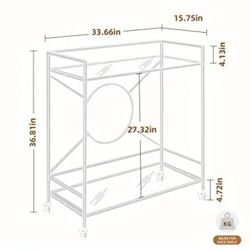 Stylish Gold Bar Cart with Easy Assembly - Palama