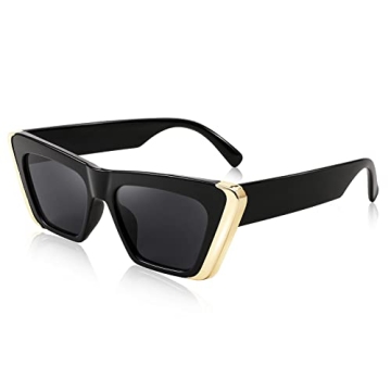 FEISEDY Retro Sunglasses for Women Men Vintage Cat Eye Fashion Metal Square 70s Frame Classic UV Pro...