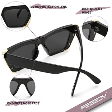 FEISEDY Retro Cat Eye Sunglasses with UV Protection