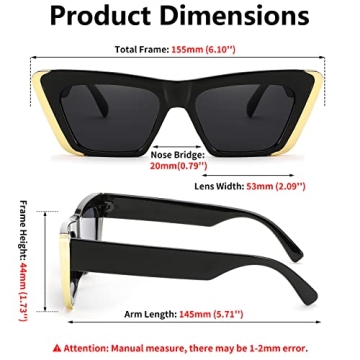 FEISEDY Retro Cat Eye Sunglasses with UV Protection