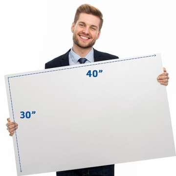 Flipside Products 30" x 40" White Foam Board, Arts and Crafts, 3/16" Thick, Presentations, Large Sig...