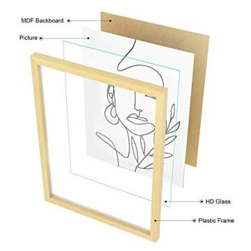 ArtbyHannah 6 Pack Gallery Wall Frame Sets with Decorative Minimalist Art Prints Picture Frame Set for Living Room Home Decoration, Multi Size 11x14 x2,9.5x12 x2,8x9.5 x2