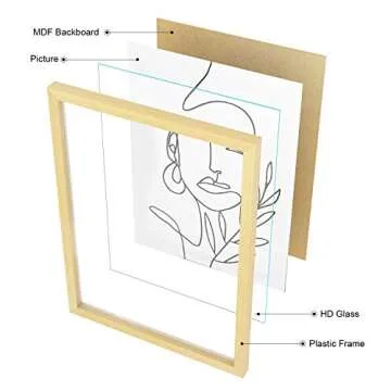 ArtbyHannah 6 Pack Gallery Wall Frame Sets with Decorative Minimalist Art Prints Picture Frame Set for Living Room Home Decoration, Multi Size 11x14 x2,9.5x12 x2,8x9.5 x2