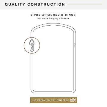 MCS 22x34 Large Wall Mirror, Natural Woodgrain Solid Wood Frame with Braided Seagrass Detail, Vertical & Horizontal Coastal Mirror for Bathroom, Bedroom & Livingroom