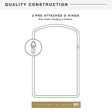 MCS 22x34 Large Wall Mirror, Natural Woodgrain Solid Wood Frame with Braided Seagrass Detail, Vertical & Horizontal Coastal Mirror for Bathroom, Bedroom & Livingroom