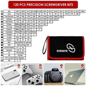 STREBITO Screwdriver Sets 142-Piece Electronics Precision Screwdriver with 120 Bits Magnetic Repair ...