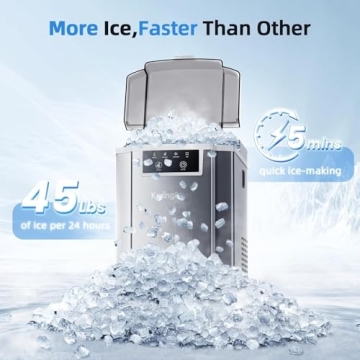 KaringBee Nugget Ice Maker – 45 lbs of Ice in 5 Minutes