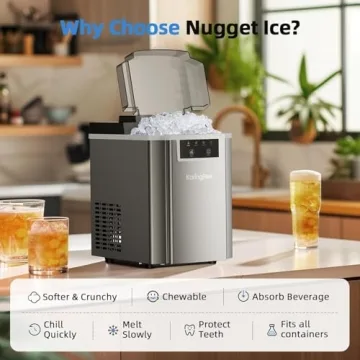 KaringBee Nugget Ice Maker – 45 lbs of Ice in 5 Minutes