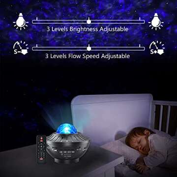 Star Projector, Night Light Galaxy Projector for Bedroom with Remote, Nebula Light Projector Bluetooth Speaker for Room Decor,Party,Ceiling for Adults Kids