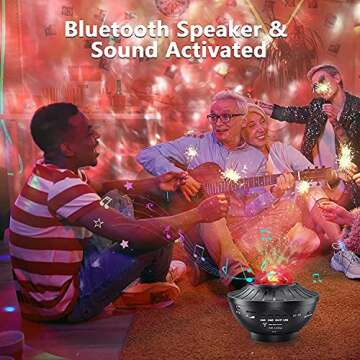 Star Projector, Night Light Galaxy Projector for Bedroom with Remote, Nebula Light Projector Bluetooth Speaker for Room Decor,Party,Ceiling for Adults Kids