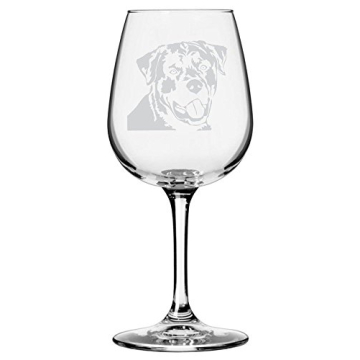 Engraved Rottweiler Dog Themed Wine Glass - Perfect for Owners!