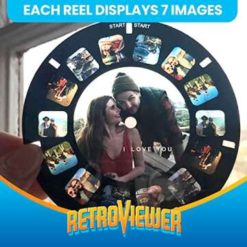 IMAGE3D Custom Viewfinder Reel Plus RetroViewer - Viewfinder for Kids, & Adults, Classic Toys, Slide Viewer, Retro Toys, Vintage Toys, May Work in Old Viewfinder Toys with Reels (Black)