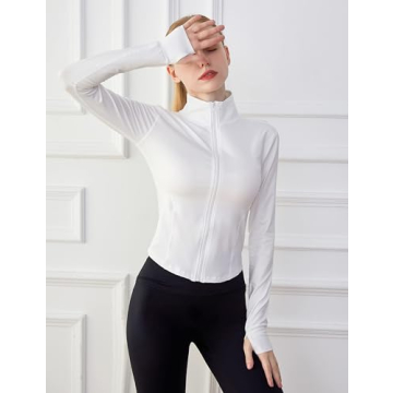 Tanming Women's Full Zip Workout Jacket for Stylish Fitness