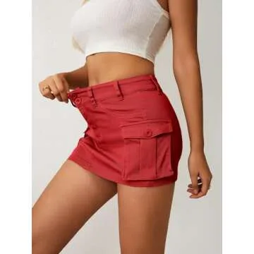 High Stretchy ELLEVEN Mini Cargo Skirts for Women