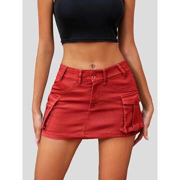 High Stretchy ELLEVEN Mini Cargo Skirts for Women