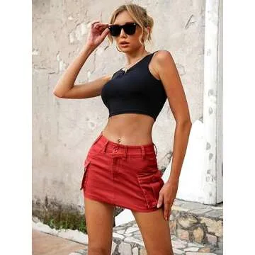 High Stretchy ELLEVEN Mini Cargo Skirts for Women