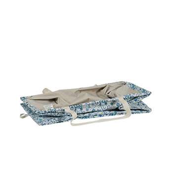 Household Essentials Krush Container All-Purpose Utility Tote, Water-Resistant Vinyl Lining, Blue Floral Pattern