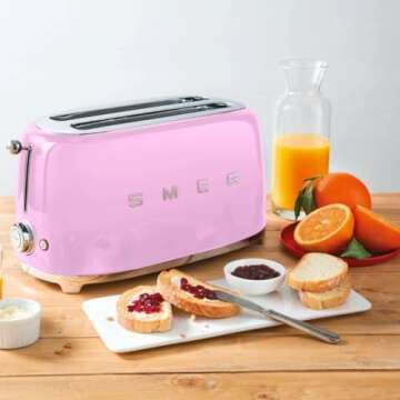 Smeg 50's Retro 4 - slice toaster (Pink)